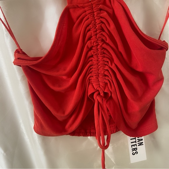 Urban Outfitters orange scrunch halter top crop top new with tags women’s medium - Picture 4 of 9